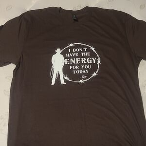 Gildan Brown Graphic Tee with White Design